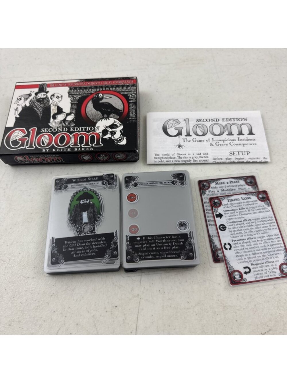 Gloom Second Edition Card Game 2014 Keith Baker 100% COMPLETE